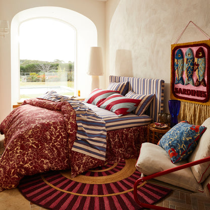 Clarice Cotton Pillowcase Set - Crimson