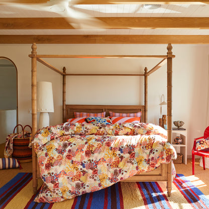 Clarice Cotton Pillowcase Set - Flame