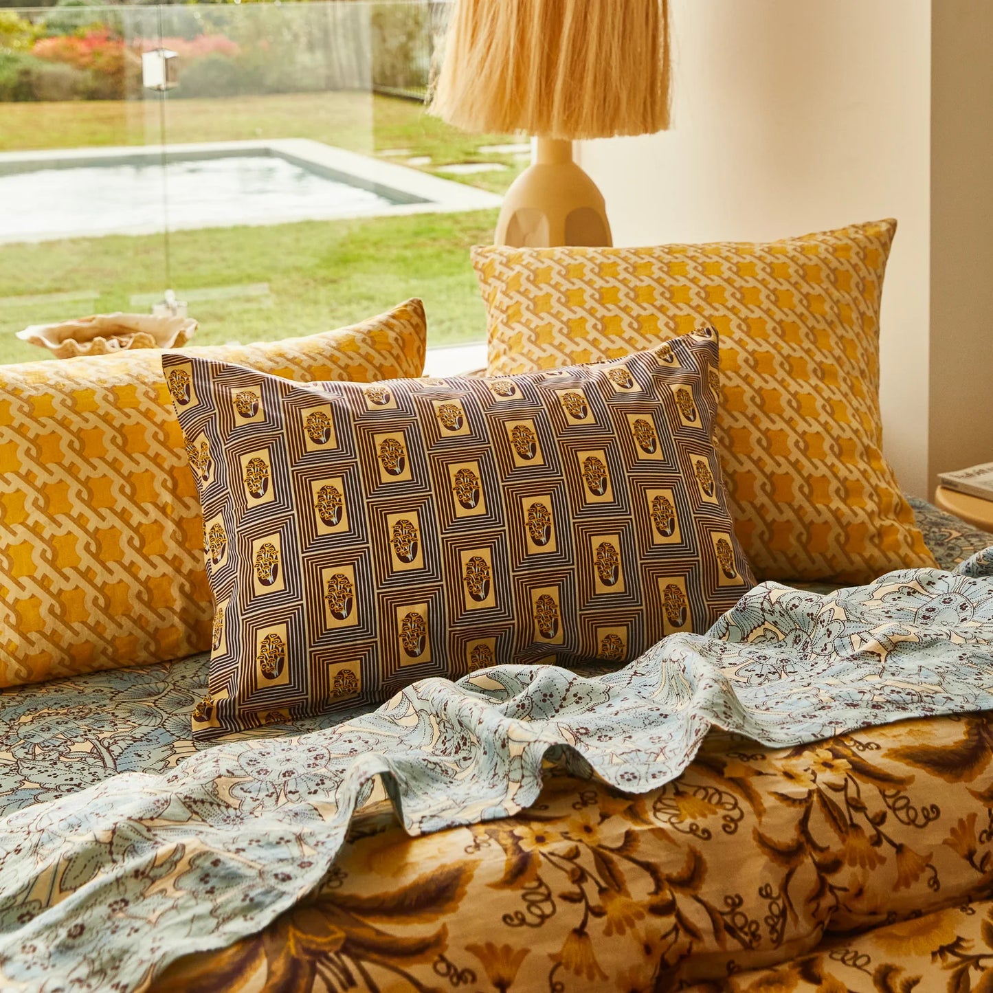 Antonella Cotton Pillowcase Set - Garnet