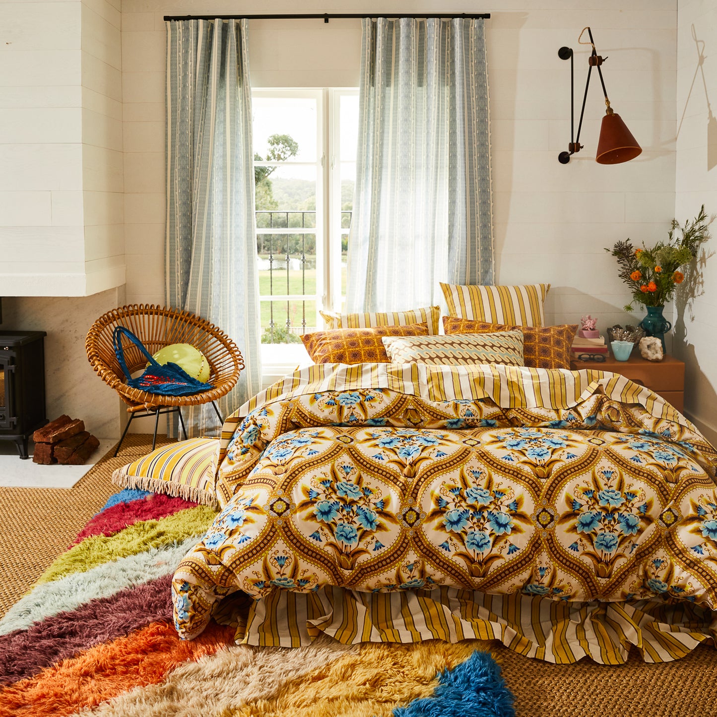 Marzia Linen Pillowcase Set - Cerulean