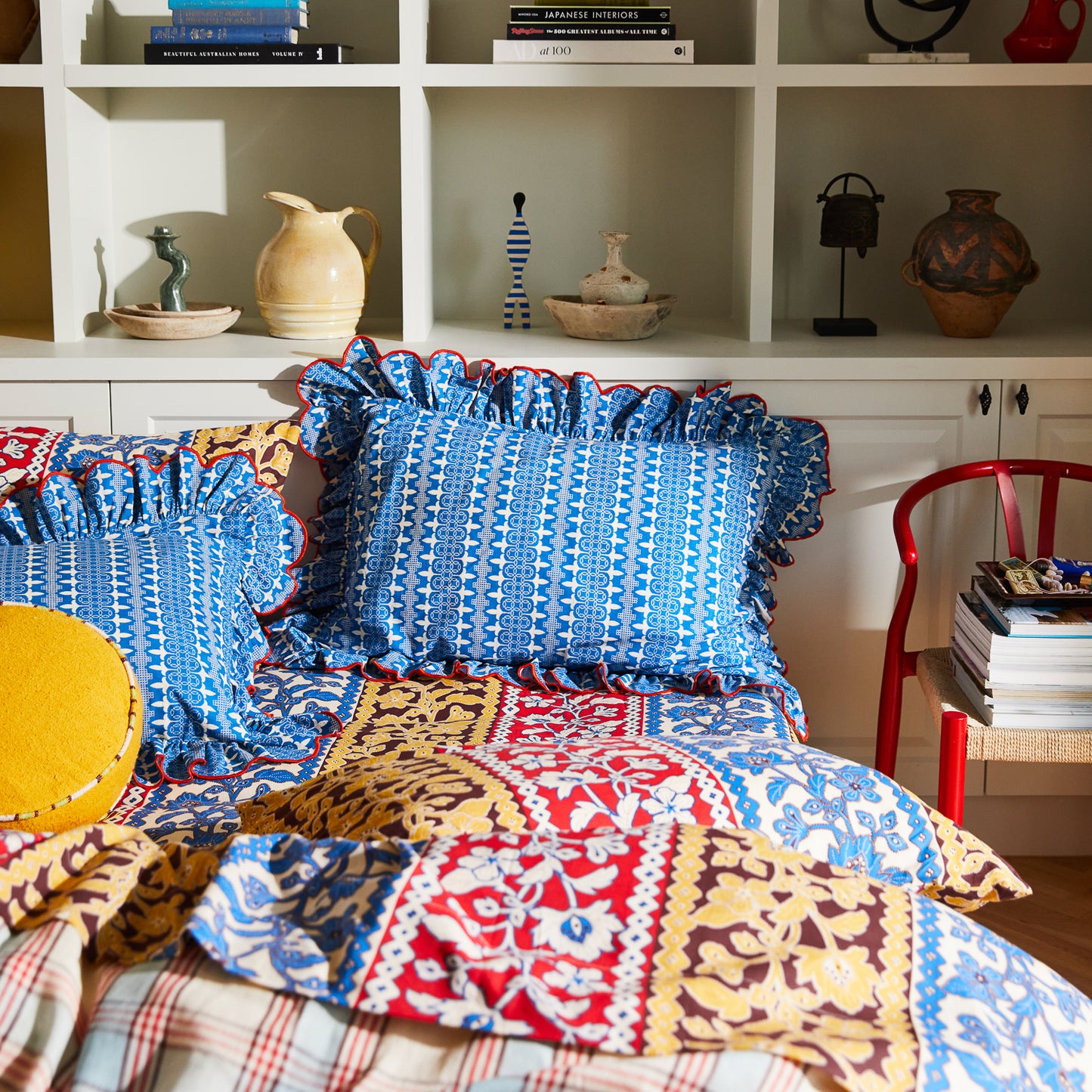 Esme Cotton Pillowcase Set - Azure
