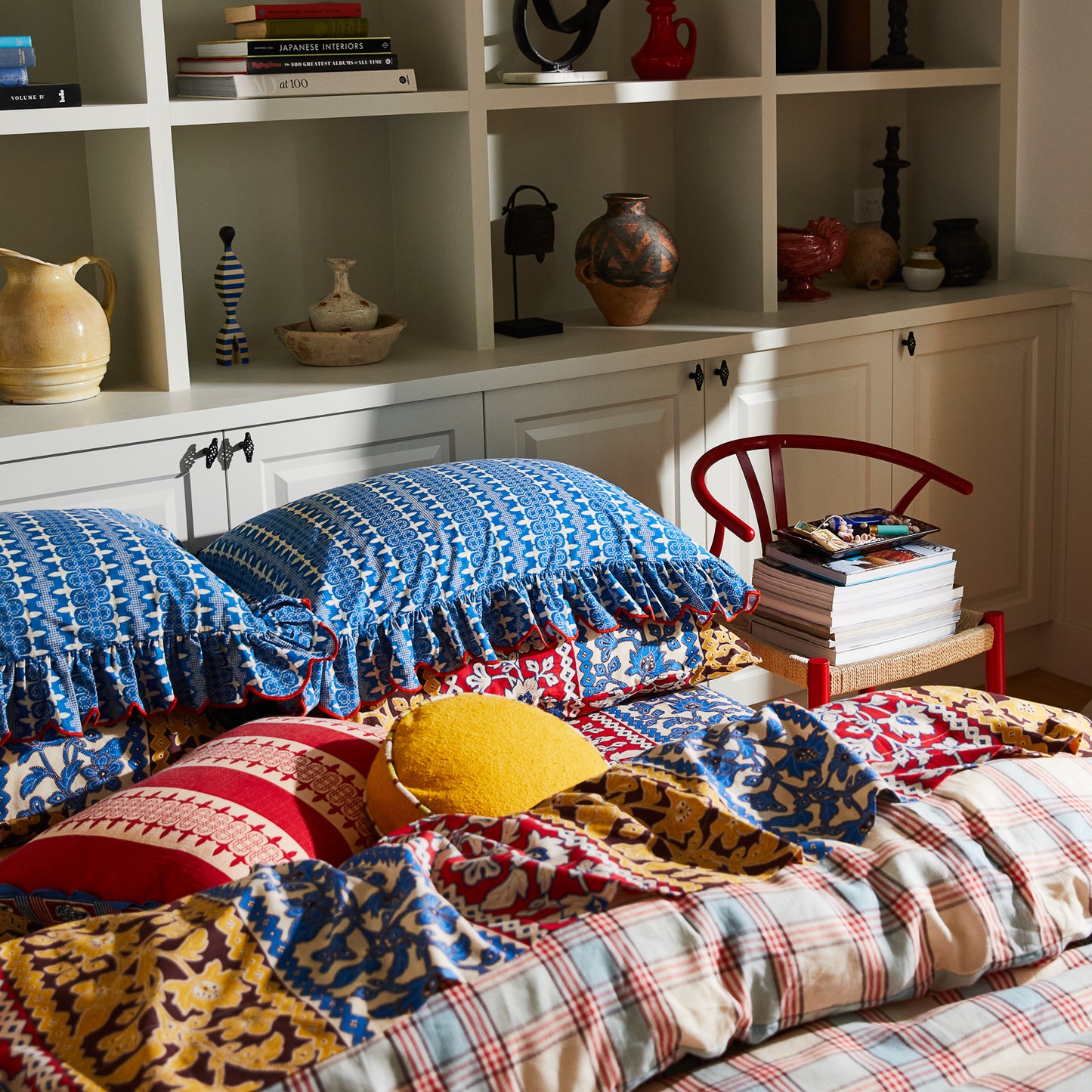 Esme Cotton Pillowcase Set - Azure