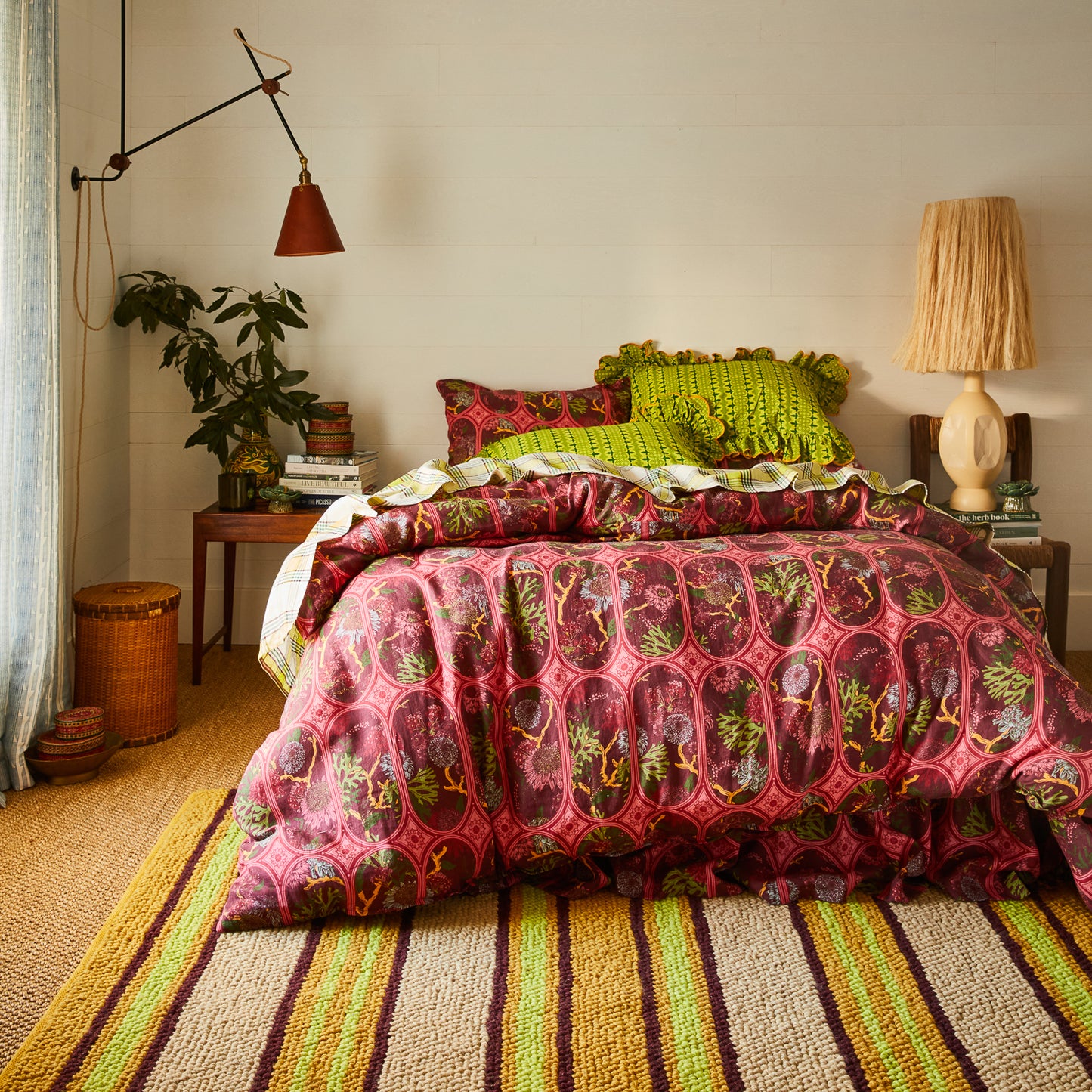 Naia Linen Quilt Cover - Garnet