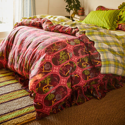 Naia Linen Quilt Cover - Garnet