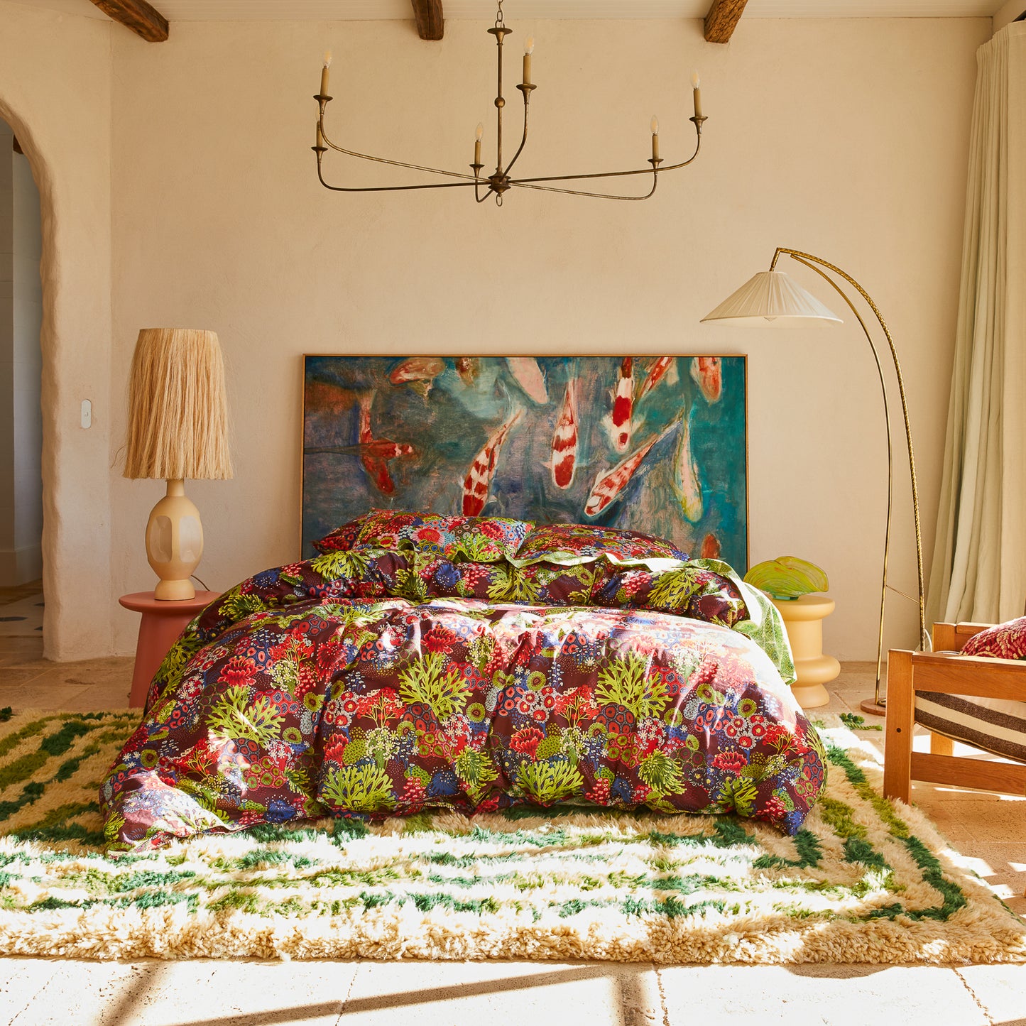 Cora Cotton Quilt Cover - Garnet