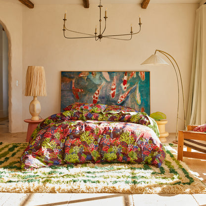Cora Cotton Quilt Cover - Garnet