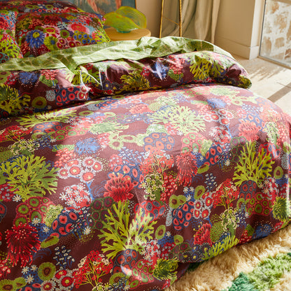 Cora Cotton Quilt Cover - Garnet