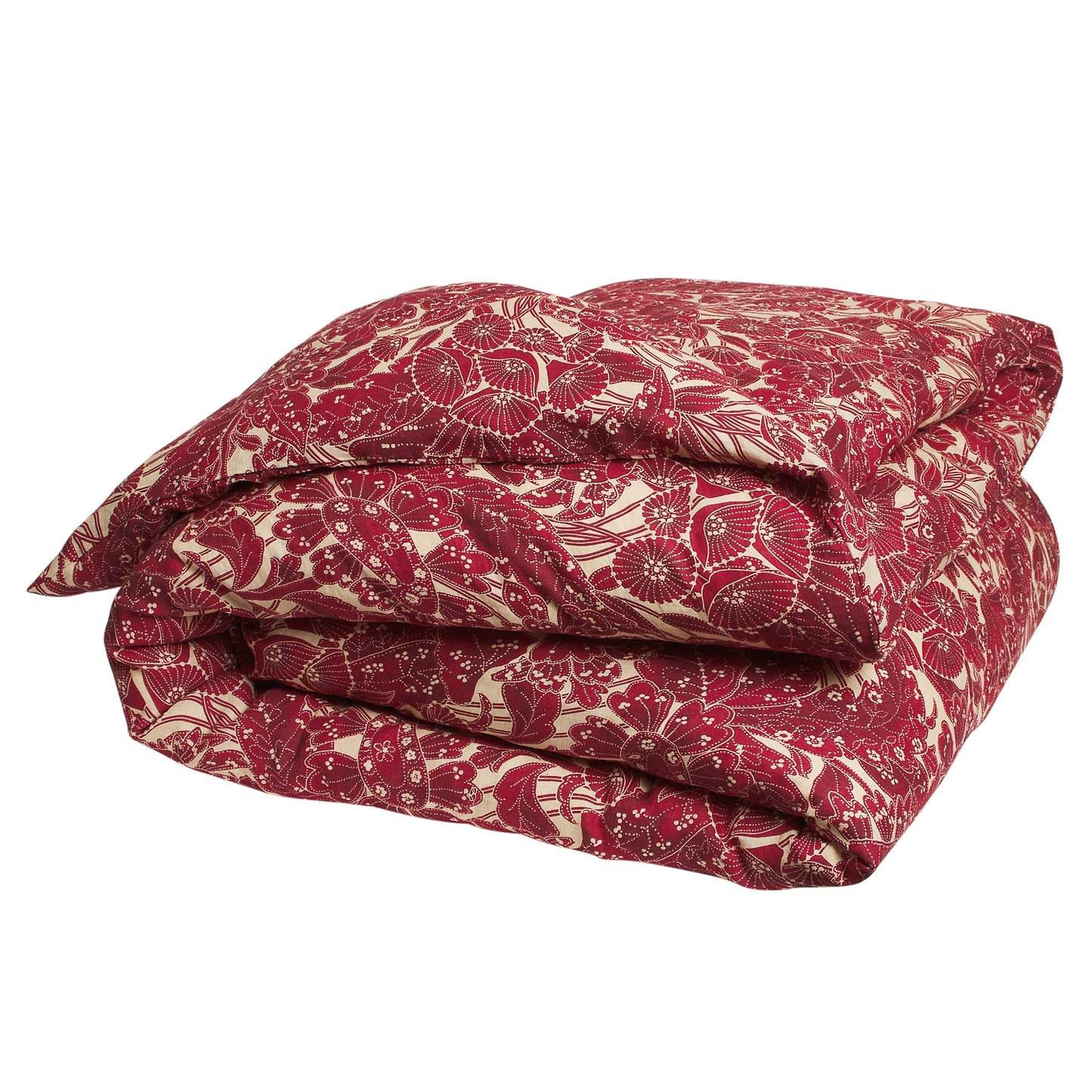 Lucia Linen Quilt Cover - Crimson
