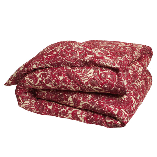 Lucia Linen Quilt Cover - Crimson