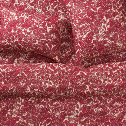 Lucia Linen Quilt Cover - Crimson