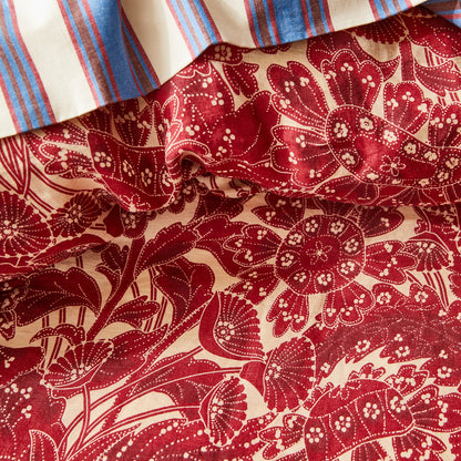 Lucia Linen Quilt Cover - Crimson