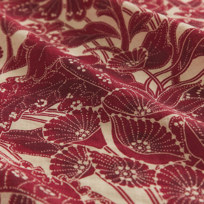Lucia Linen Quilt Cover - Crimson