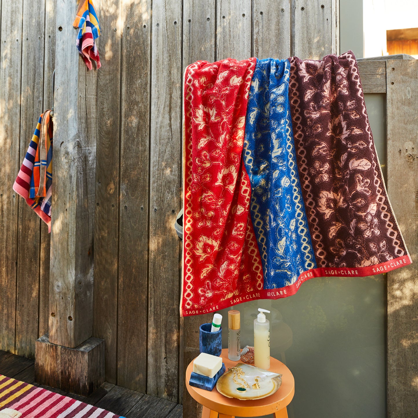 Thea Bath Sheet - Vermillion