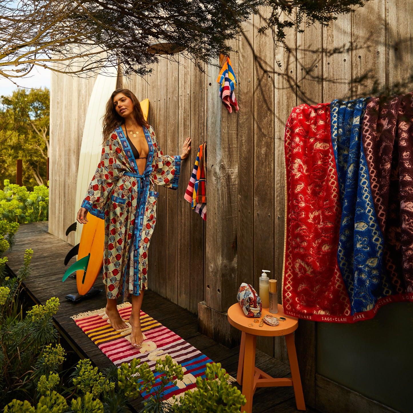 Thea Bath Sheet - Vermillion