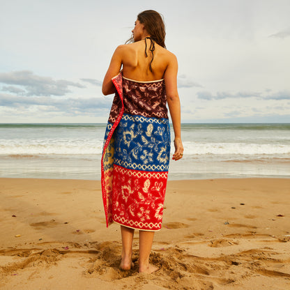 Thea Bath Sheet - Vermillion