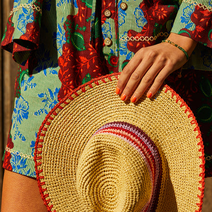 Luce Straw Hat - Vermillion