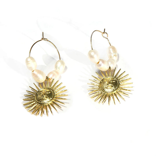 Sun Pearl Hoops