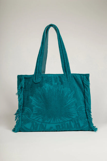 Terry Tote Beach Bag ~ Teal
