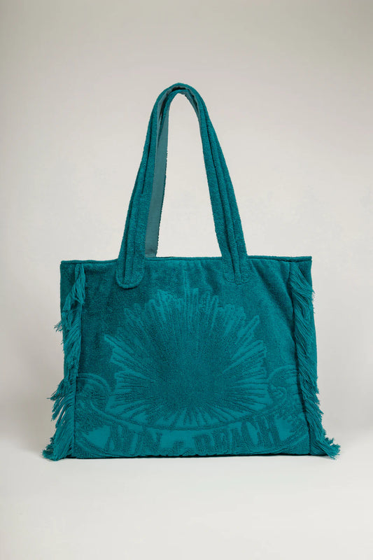 Terry Tote Beach Bag ~ Teal
