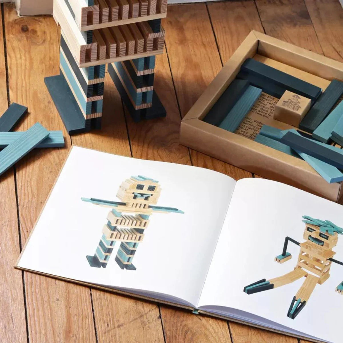 Blocks Building Planks & Art Book - Blue