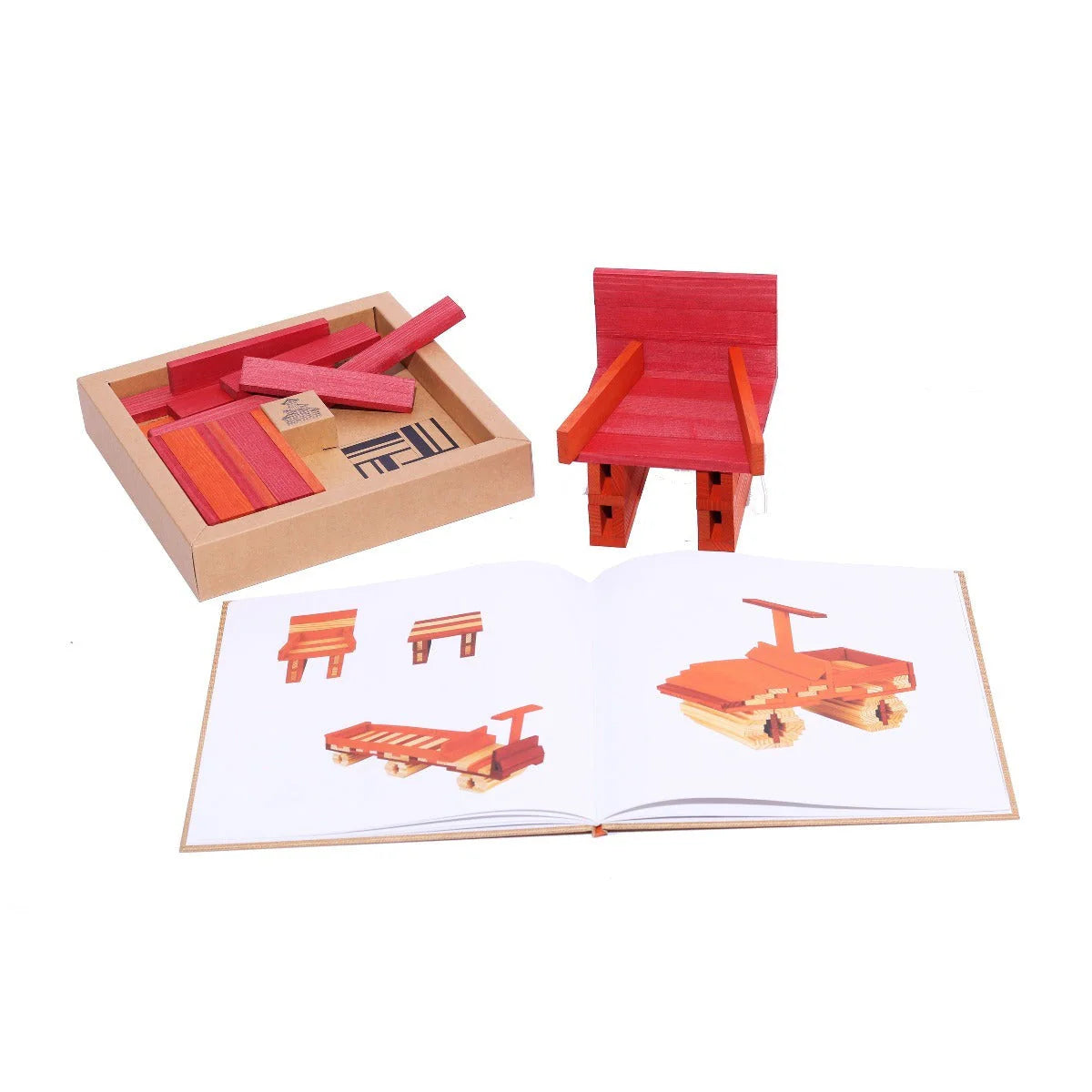 Blocks Building Planks & Art Book - Red