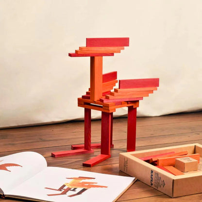 Blocks Building Planks & Art Book - Red