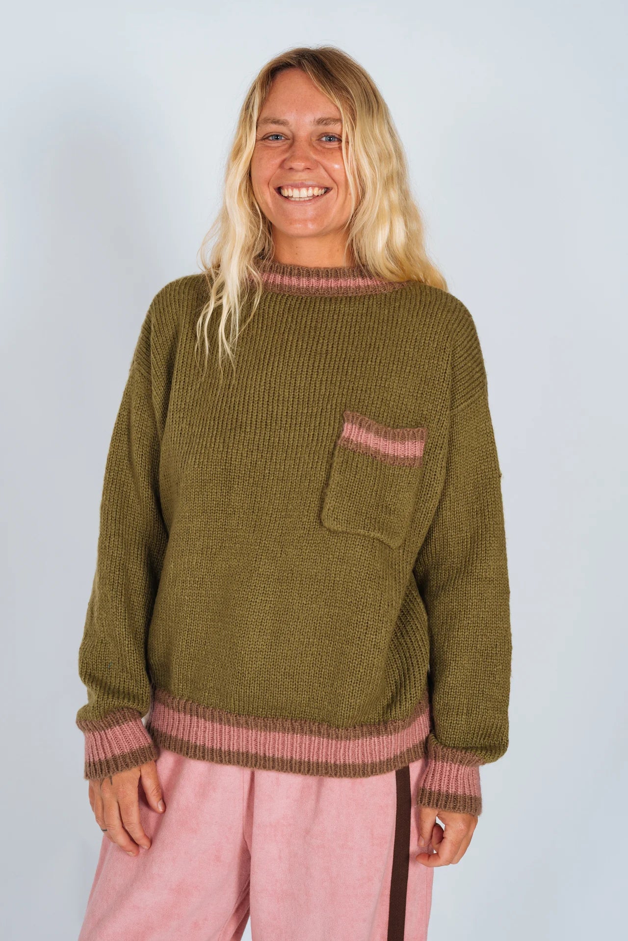 Knit Jumper ~ Khaki Pink