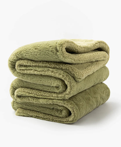 Green Double Plush Future Fur Blanket