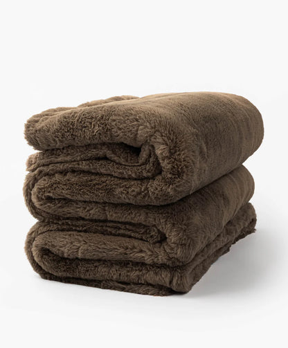Natural Double Plush Future Fur Blanket