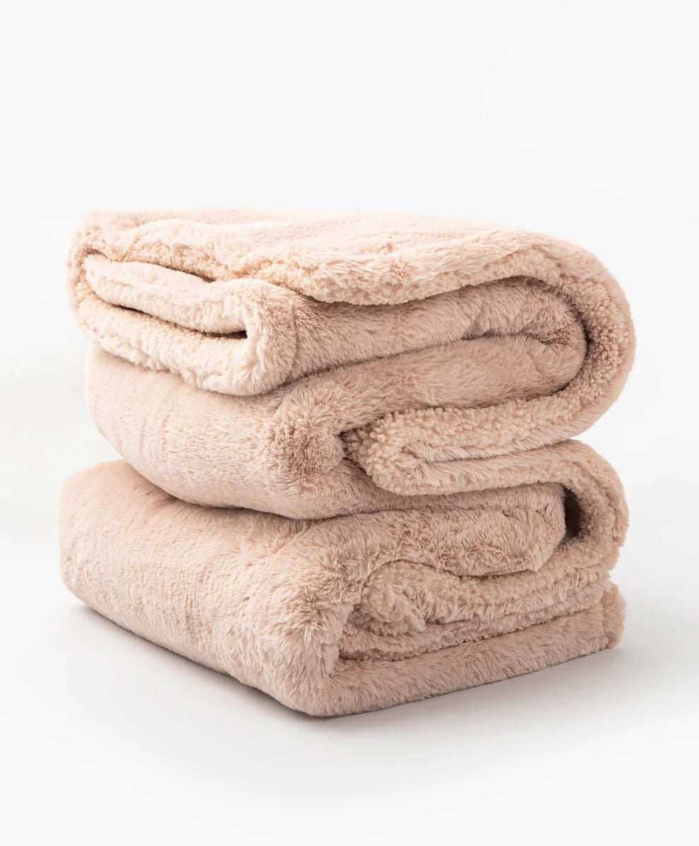 Pink Double Plush Future Fur Blanket