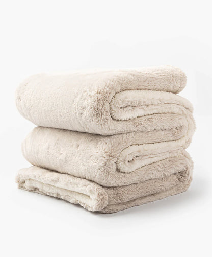 White Double Plush Future Fur Blanket