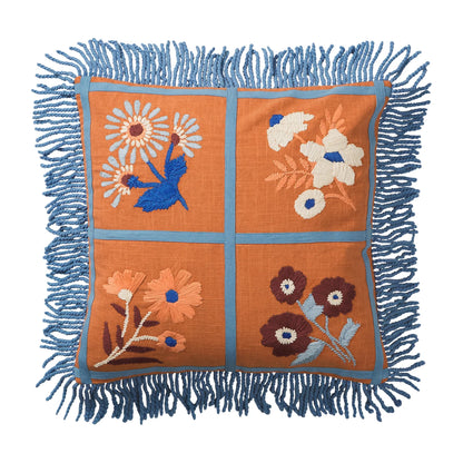 Mira Embroidered Cushion Cinnamon