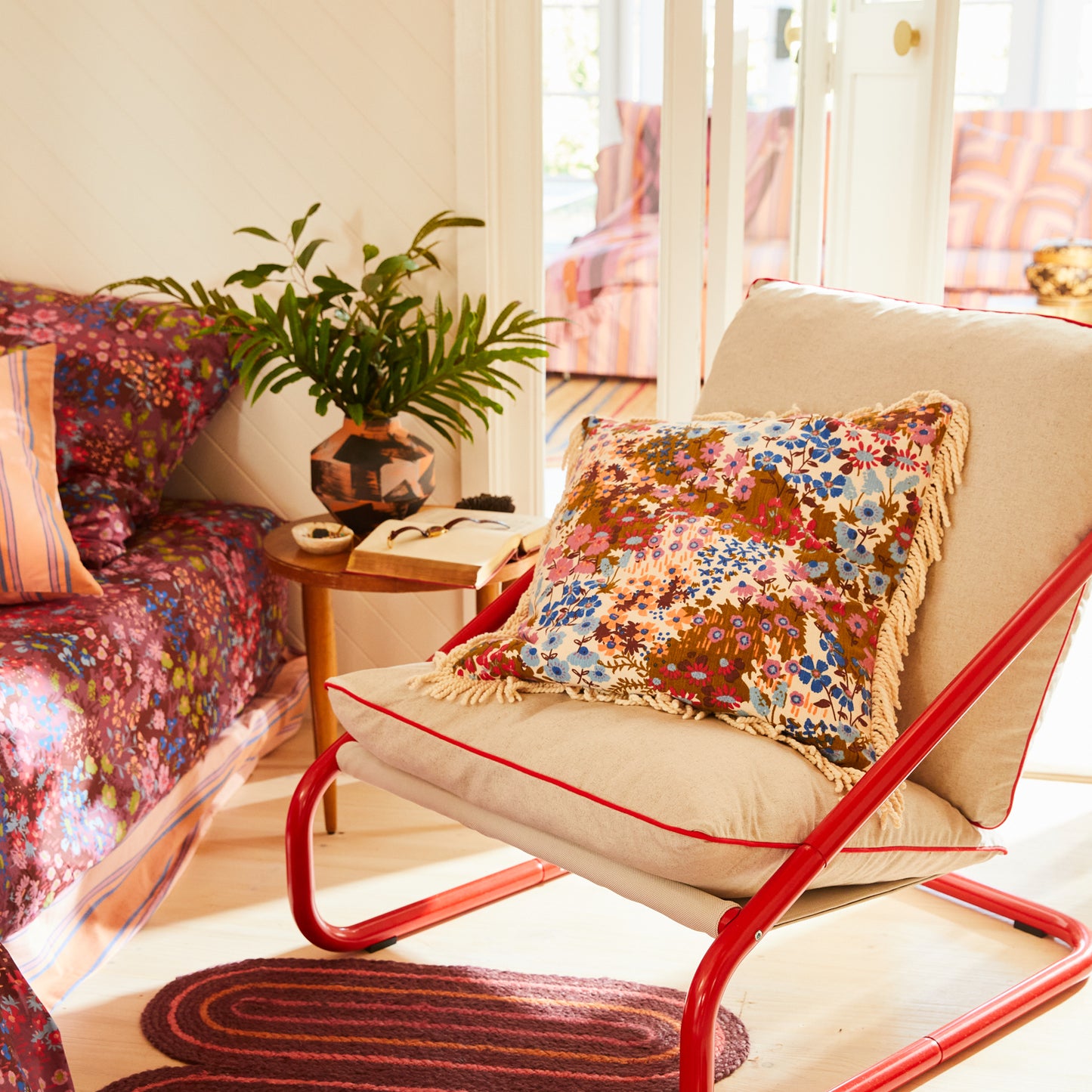 Aisha Fringe Cushion - Ginger Feather Insert