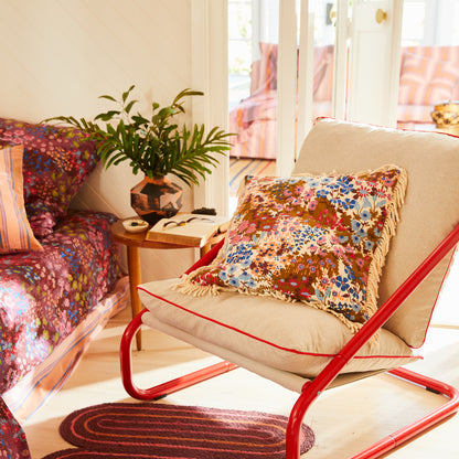 Aisha Fringe Cushion - Ginger Feather Insert