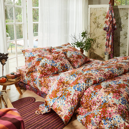 Aisha Cotton Fitted Sheet - Ginger