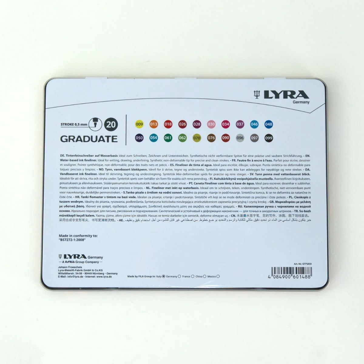 Lyra Graduate Fineliner Tin of 20