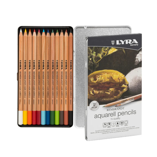 LYRA Rembrandt Aquarelle Watercolour Pencils Assorted Tin 12