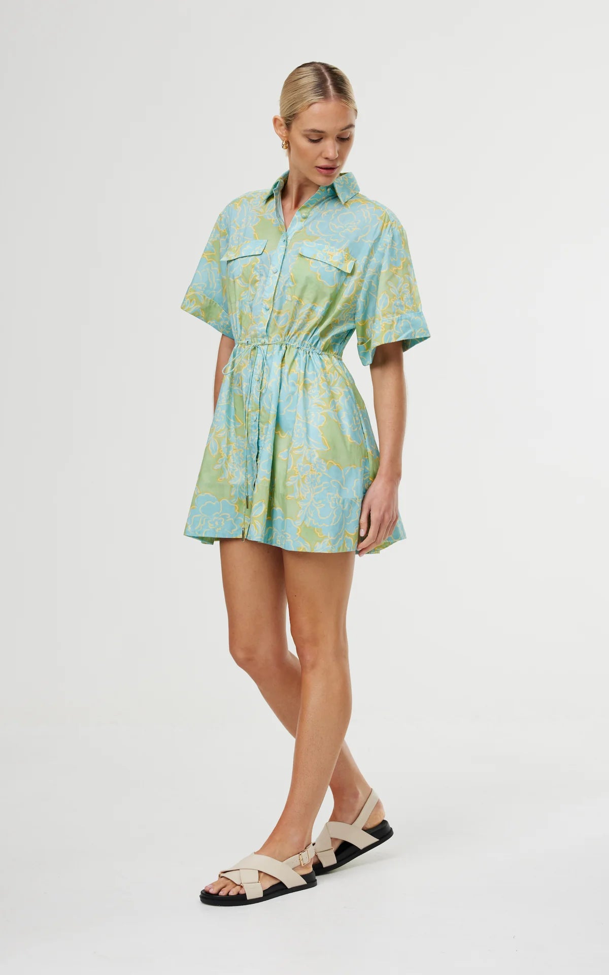 Maeve Mini Dress Ocean Bloom
