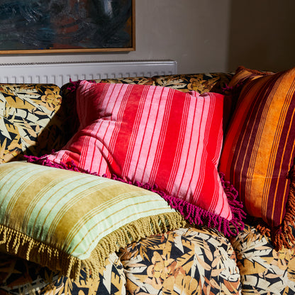 Brigitte Velvet Cushion - Cosmo Pink Feather Insert