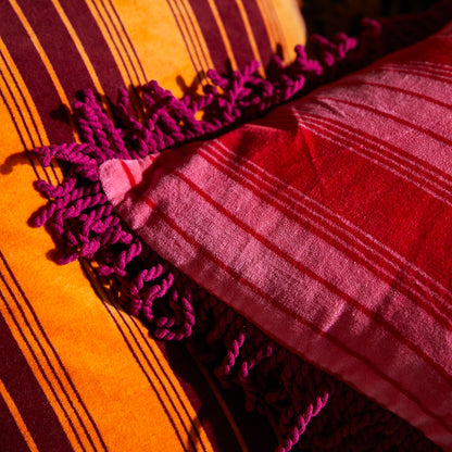 Brigitte Velvet Cushion - Cosmo Pink Feather Insert
