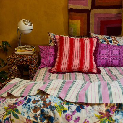Brigitte Velvet Cushion - Cosmo Pink Feather Insert