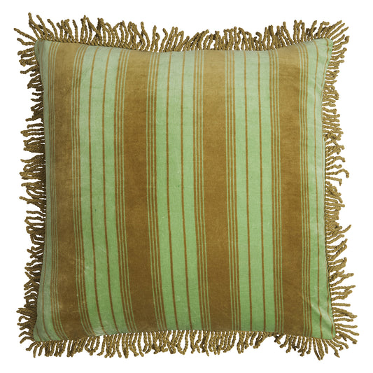 Brigitte Velvet Cushion - Olive Feather Insert