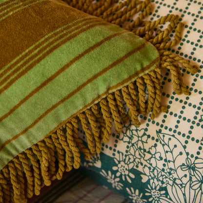 Brigitte Velvet Cushion - Olive Feather Insert