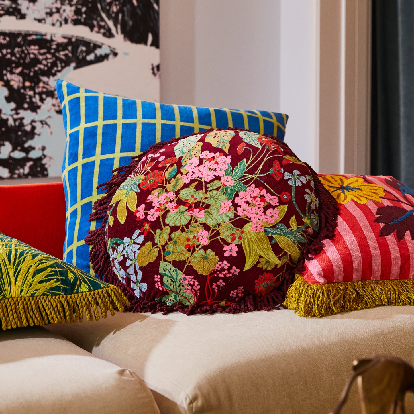 Genevieve Fringe Cushion Feather Insert