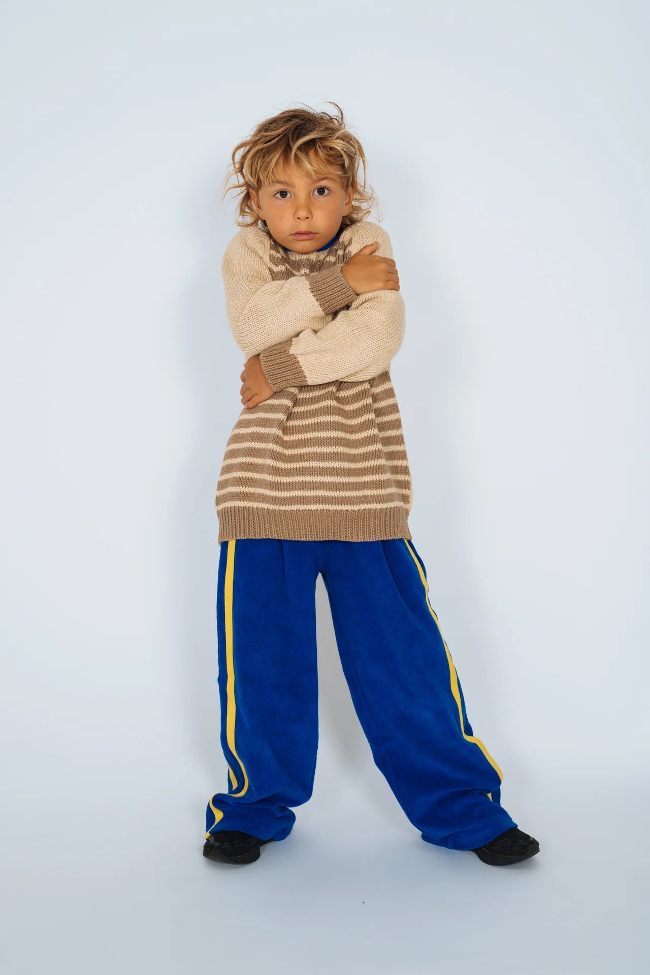 MINI Terry Pants ~ Blue + Yellow