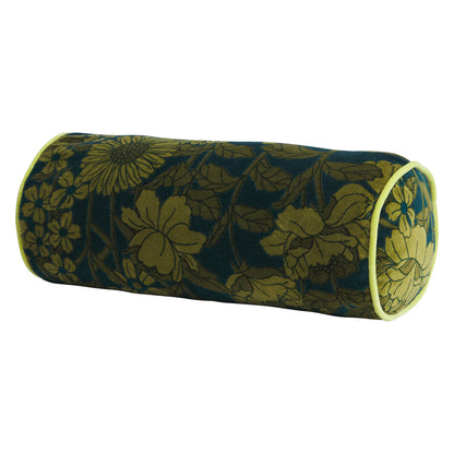 Bernanda Velvet Bolster Cushion Peacock