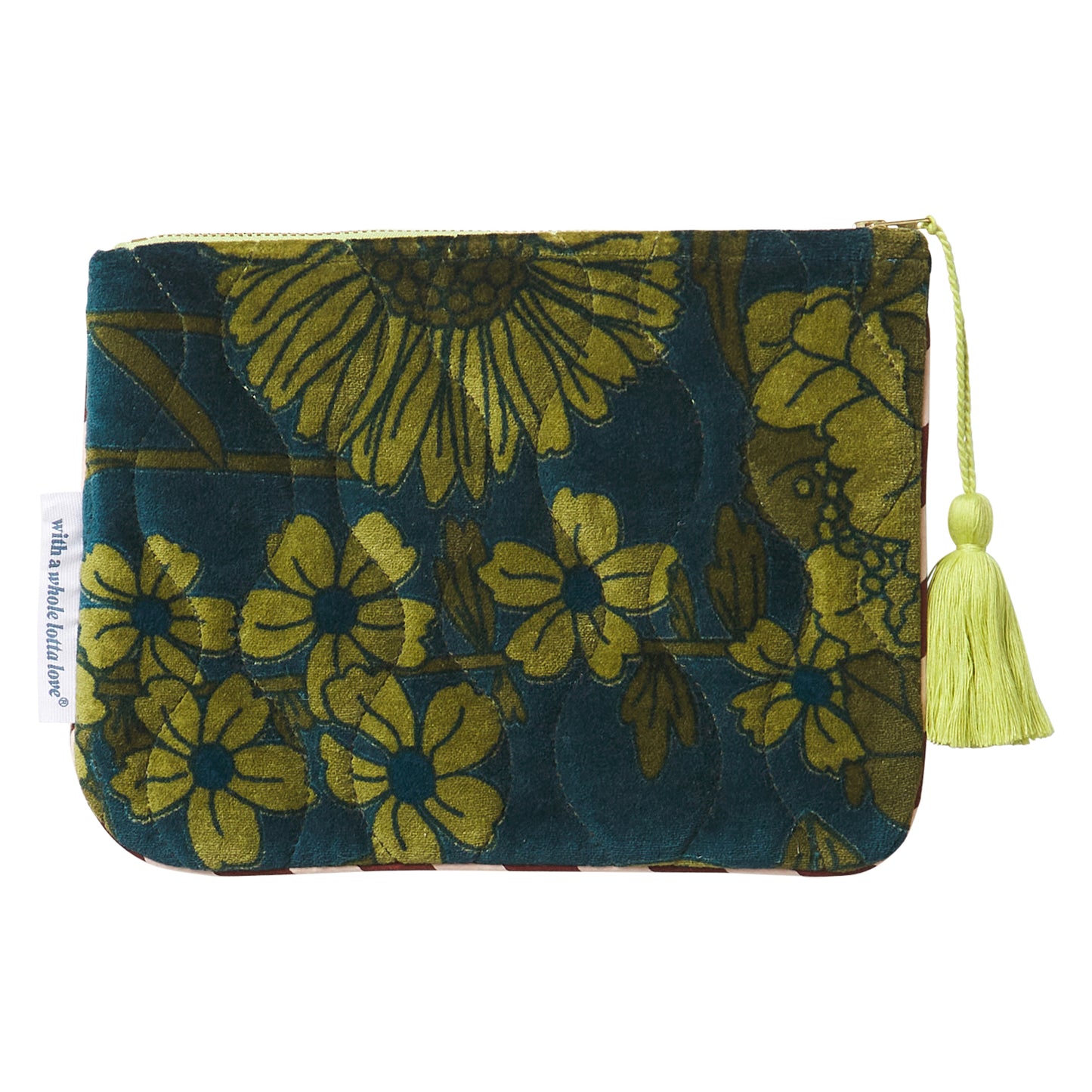 Bernanda Velvet Pouch - Peacock