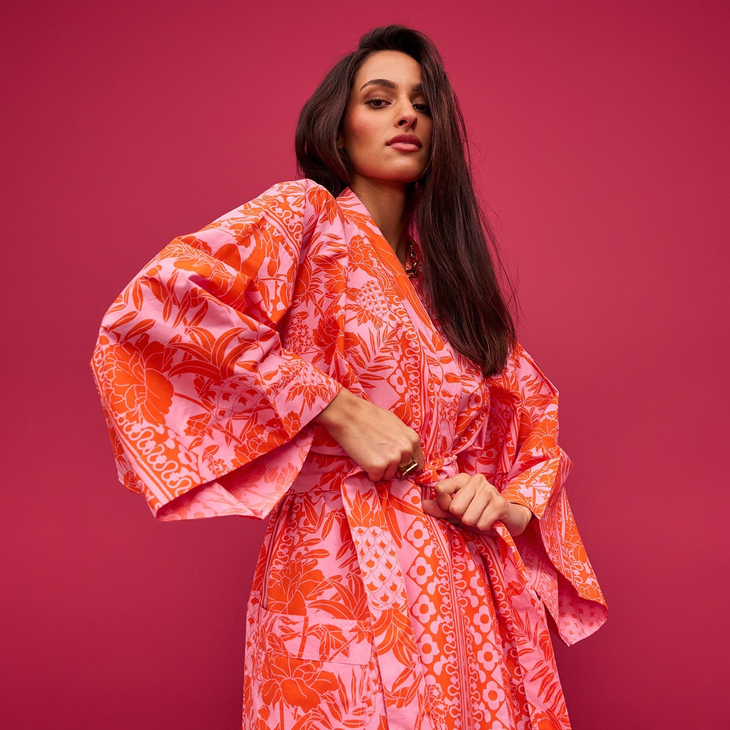 Alexa Cotton Robe Cosmos