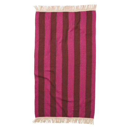 Zelia Waffle Bath Towel Bougainvillea