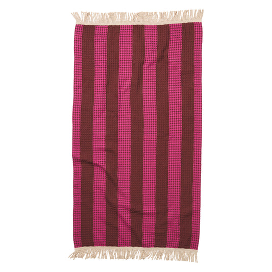 Zelia Waffle Bath Towel Bougainvillea